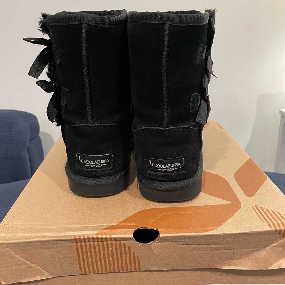 Koolaburra Black Ankle Booties with Bows